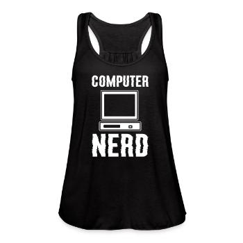 Computer Nerd Computer Specialist - Women's Flowy Tank Top by Bella - black - Front - Julia (174cm)