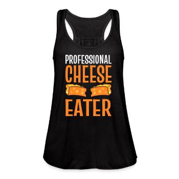 Cheese Lover Cheese Expert - Women's Flowy Tank Top by Bella - black - Front - Julia (174cm)