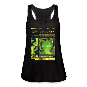 Future Human Streetwear - Women's Flowy Tank Top by Bella - black - Front - Julia (174cm)