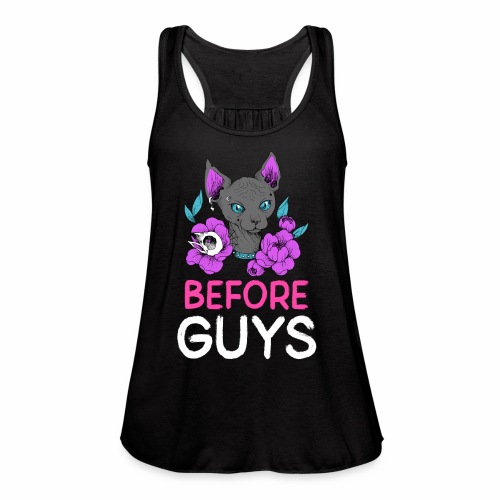 punk cats before guys heart anti valentines day - Women's Flowy Tank Top by Bella