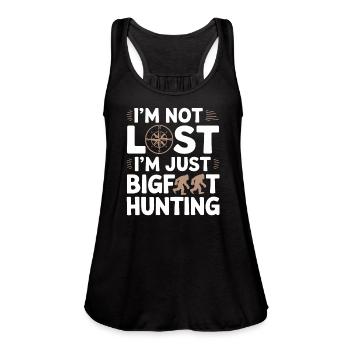 Bigfoot Believer Sasquatch Cryptid Forest Creature - Women's Flowy Tank Top by Bella - black - Front - Julia (174cm)
