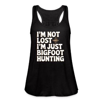 Bigfoot Believer Sasquatch Cryptid Forest Creature - Women's Flowy Tank Top by Bella - black - Front - Julia (174cm)