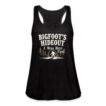 Bigfoot Believer Sasquatch Cryptid Forest Creature - Women's Flowy Tank Top by Bella - black - Front - Julia (174cm)