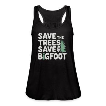 Bigfoot Believer Sasquatch Cryptid Forest Creature - Women's Flowy Tank Top by Bella - black - Front - Julia (174cm)