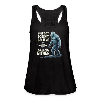 Bigfoot Believer Sasquatch Cryptid Forest Creature - Women's Flowy Tank Top by Bella - black - Front - Julia (174cm)