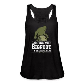 Bigfoot Believer Sasquatch Cryptid Forest Creature - Women's Flowy Tank Top by Bella - black - Front - Julia (174cm)
