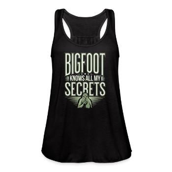 Bigfoot Believer Sasquatch Cryptid Forest Creature - Women's Flowy Tank Top by Bella - black - Front - Julia (174cm)