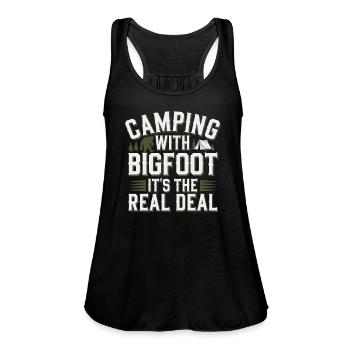 Bigfoot Believer Sasquatch Cryptid Forest Creature - Women's Flowy Tank Top by Bella - black - Front - Julia (174cm)