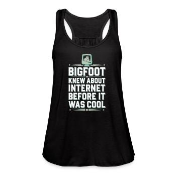 Bigfoot Believer Sasquatch Cryptid Forest Creature - Women's Flowy Tank Top by Bella - black - Front - Julia (174cm)