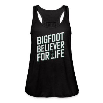 Bigfoot Believer Sasquatch Cryptid Forest Creature - Women's Flowy Tank Top by Bella - black - Front - Julia (174cm)