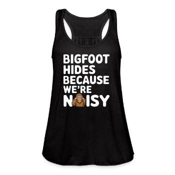 Bigfoot Believer Sasquatch Cryptid Forest Creature - Women's Flowy Tank Top by Bella - black - Front - Julia (174cm)