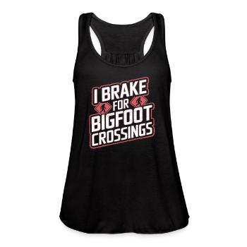 Bigfoot Believer Sasquatch Cryptid Forest Creature - Women's Flowy Tank Top by Bella - black - Front - Julia (174cm)