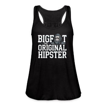Bigfoot Believer Sasquatch Cryptid Forest Creature - Women's Flowy Tank Top by Bella - black - Front - Julia (174cm)