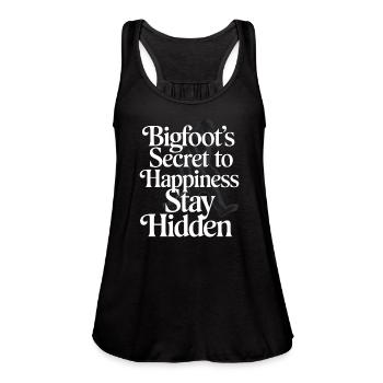 Bigfoot Believer Sasquatch Cryptid Forest Creature - Women's Flowy Tank Top by Bella - black - Front - Julia (174cm)