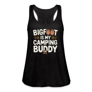 Bigfoot Believer Sasquatch Cryptid Forest Creature - Women's Flowy Tank Top by Bella - black - Front - Julia (174cm)