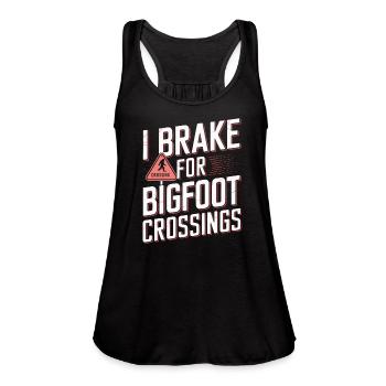 Bigfoot Believer Sasquatch Cryptid Forest Creature - Women's Flowy Tank Top by Bella - black - Front - Julia (174cm)