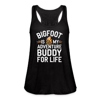 Bigfoot Believer Sasquatch Cryptid Forest Creature - Women's Flowy Tank Top by Bella - black - Front - Julia (174cm)