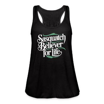 Bigfoot Believer Sasquatch Cryptid Forest Creature - Women's Flowy Tank Top by Bella - black - Front - Julia (174cm)