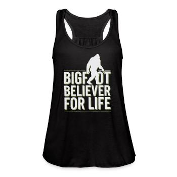Bigfoot Believer Sasquatch Cryptid Forest Creature - Women's Flowy Tank Top by Bella - black - Front - Julia (174cm)