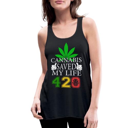Joyous 420 Saving Herb Weed Marijuana Design - Women's Flowy Tank Top by Bella