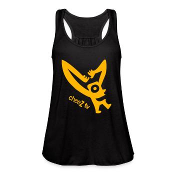 Cheez TV Logo - Women's Flowy Tank Top by Bella - black - Front - Julia (174cm)