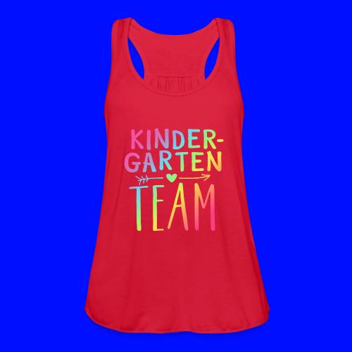 Kindergarten Team Neon Rainbow Teacher T-Shirts - Women's Flowy Tank Top by Bella