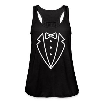 Tuxedo Style - Women's Flowy Tank Top by Bella - black - Front - Julia (174cm)