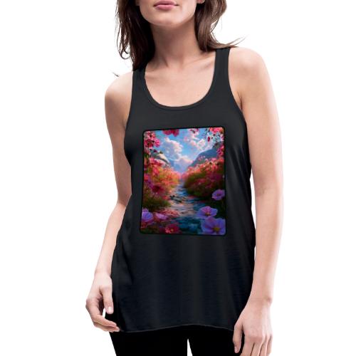 Dreamy Cosmos Valley Landscape Art - Women's Flowy Tank Top by Bella