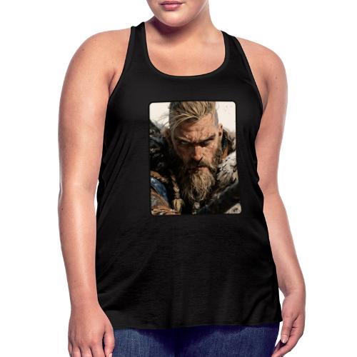 Fierce Viking Warrior Portrait - Women's Flowy Tank Top by Bella