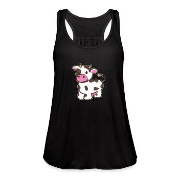 Cow - Women's Flowy Tank Top by Bella - black - Front - Julia (174cm)