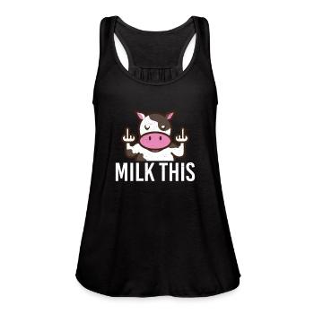 Cow - Women's Flowy Tank Top by Bella - black - Front - Julia (174cm)