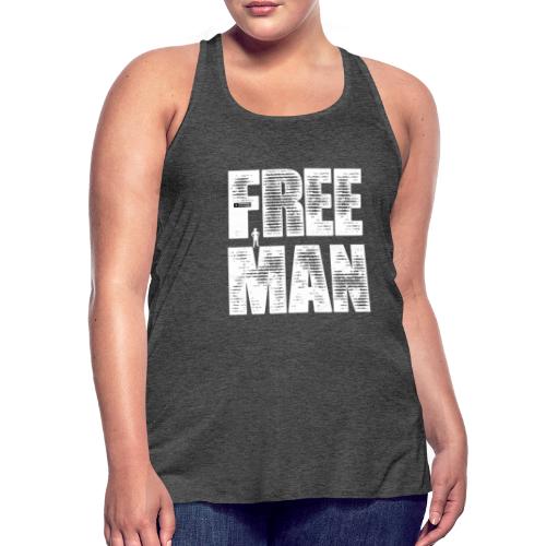 FREE MAN - White Graphic - Women's Flowy Tank Top by Bella