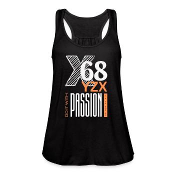 Passion streetwear - Women's Flowy Tank Top by Bella - black - Front - Julia (174cm)