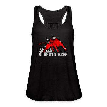Alberta Beef - Women's Flowy Tank Top by Bella - black - Front - Julia (174cm)