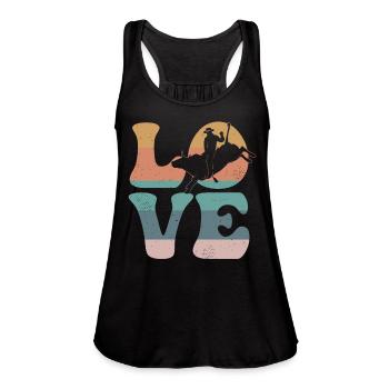 Bull Rider Bull Riding - Women's Flowy Tank Top by Bella - black - Front - Julia (174cm)