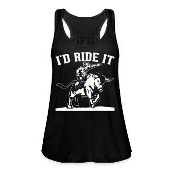 Bull Rider Bull Riding Cowboy - Women's Flowy Tank Top by Bella - black - Front - Julia (174cm)