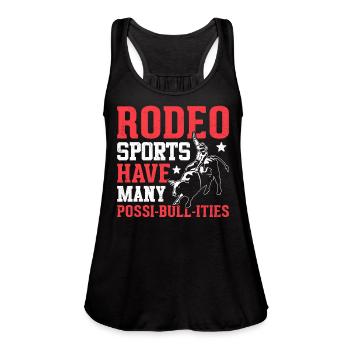 Bull Rider Bull Riding - Women's Flowy Tank Top by Bella - black - Front - Julia (174cm)