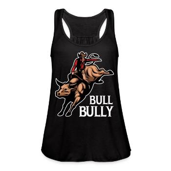 Bull Riding Bull Rider Cowboy - Women's Flowy Tank Top by Bella - black - Front - Julia (174cm)