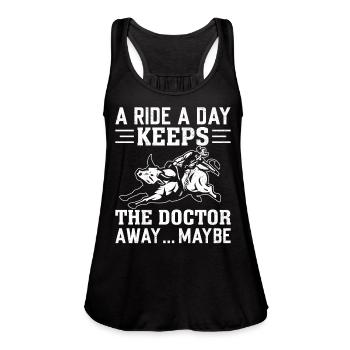 Bull Rider Bull Riding - Women's Flowy Tank Top by Bella - black - Front - Julia (174cm)