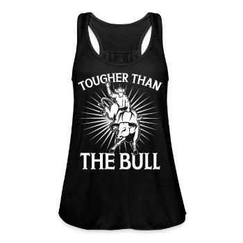 Bull Rider Bull Riding Cowboy - Women's Flowy Tank Top by Bella - black - Front - Julia (174cm)