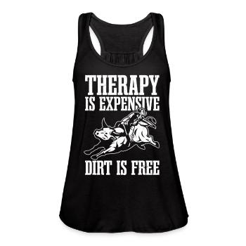 Bull Rider Bull Riding - Women's Flowy Tank Top by Bella - black - Front - Julia (174cm)