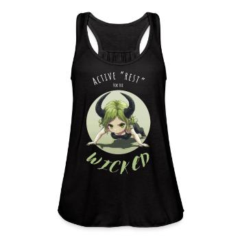 Active Rest for the Wicked - Women's Flowy Tank Top by Bella - black - Front - Julia (174cm)