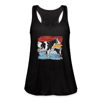 Cow - Women's Flowy Tank Top by Bella - black - Front - Julia (174cm)