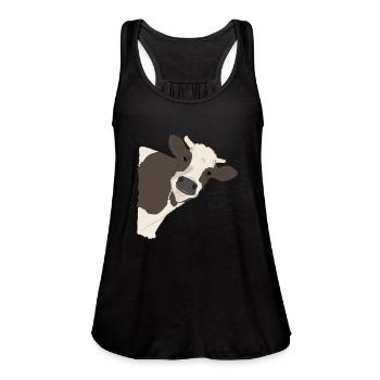 Cow - Women's Flowy Tank Top by Bella - black - Front - Julia (174cm)