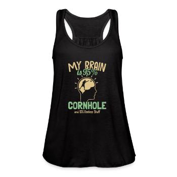 My Brain is 95% Cornhole Boards Bean Bag Game - Women's Flowy Tank Top by Bella - black - Front - Julia (174cm)
