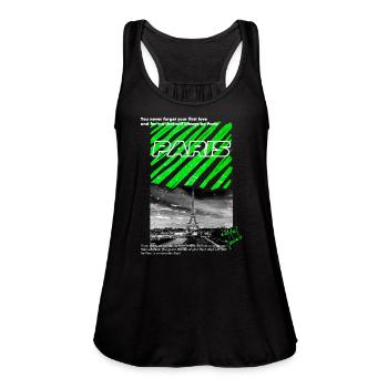 PARIS STREETWEAR DESIGN - Women's Flowy Tank Top by Bella - black - Front - Julia (174cm)