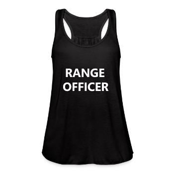 Range Safety Officer Gun Job Armes à feu Employé Bac - Débardeur fluide pour femmes par Bella - noir - Devant - Julia (174cm)