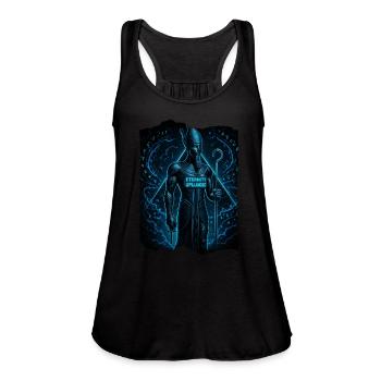 Osiris Code - Women's Flowy Tank Top by Bella - black - Front - Julia (174cm)