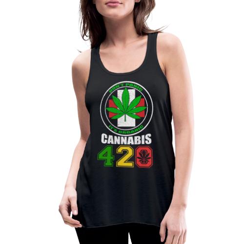 Lighthearted 420 Organic Ganja Weed Marijuana Desi - Women's Flowy Tank Top by Bella