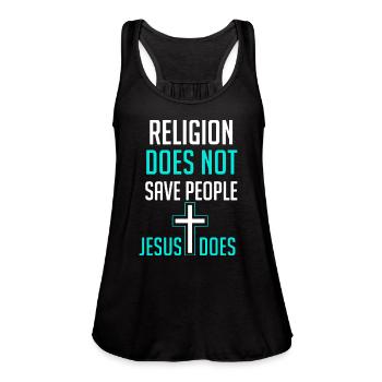 Religion Does - Women's Flowy Tank Top by Bella - black - Front - Julia (174cm)